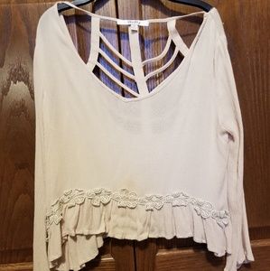 Long Sleeve Cropped & Open Back Top